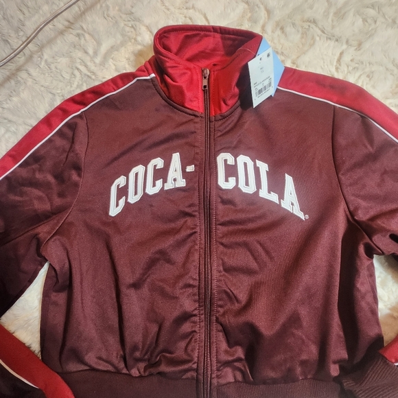 COCA-COLA Cropped Track Jacket Women's Sz XS NWT - Picture 1 of 7